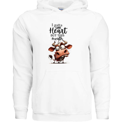 Funny Cow Hoodie - Good Heart But This Mouth Sweatshirt - Purrfect Pet Haven