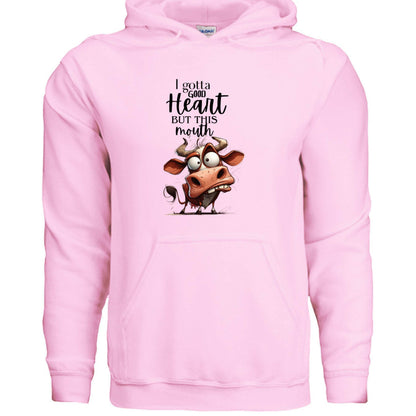 Funny Cow Hoodie - Good Heart But This Mouth Sweatshirt - Purrfect Pet Haven