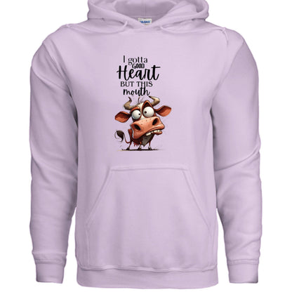 Funny Cow Hoodie - Good Heart But This Mouth Sweatshirt - Purrfect Pet Haven