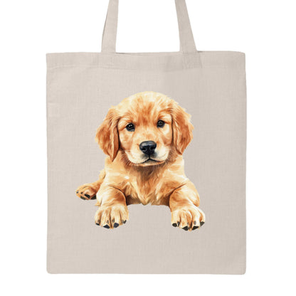 Golden Retriever Puppy Tote Bag - Adorable Baby Dog Canvas - Purrfect Pet Haven