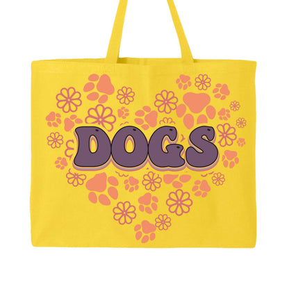 Dog Lover Tote Bag with Heart Paw Prints for Dog Moms - Purrfect Pet Haven