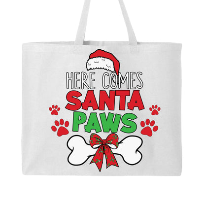 Santa Paws Holiday Tote with Festive Paw Prints for Dogs - Purrfect Pet Haven