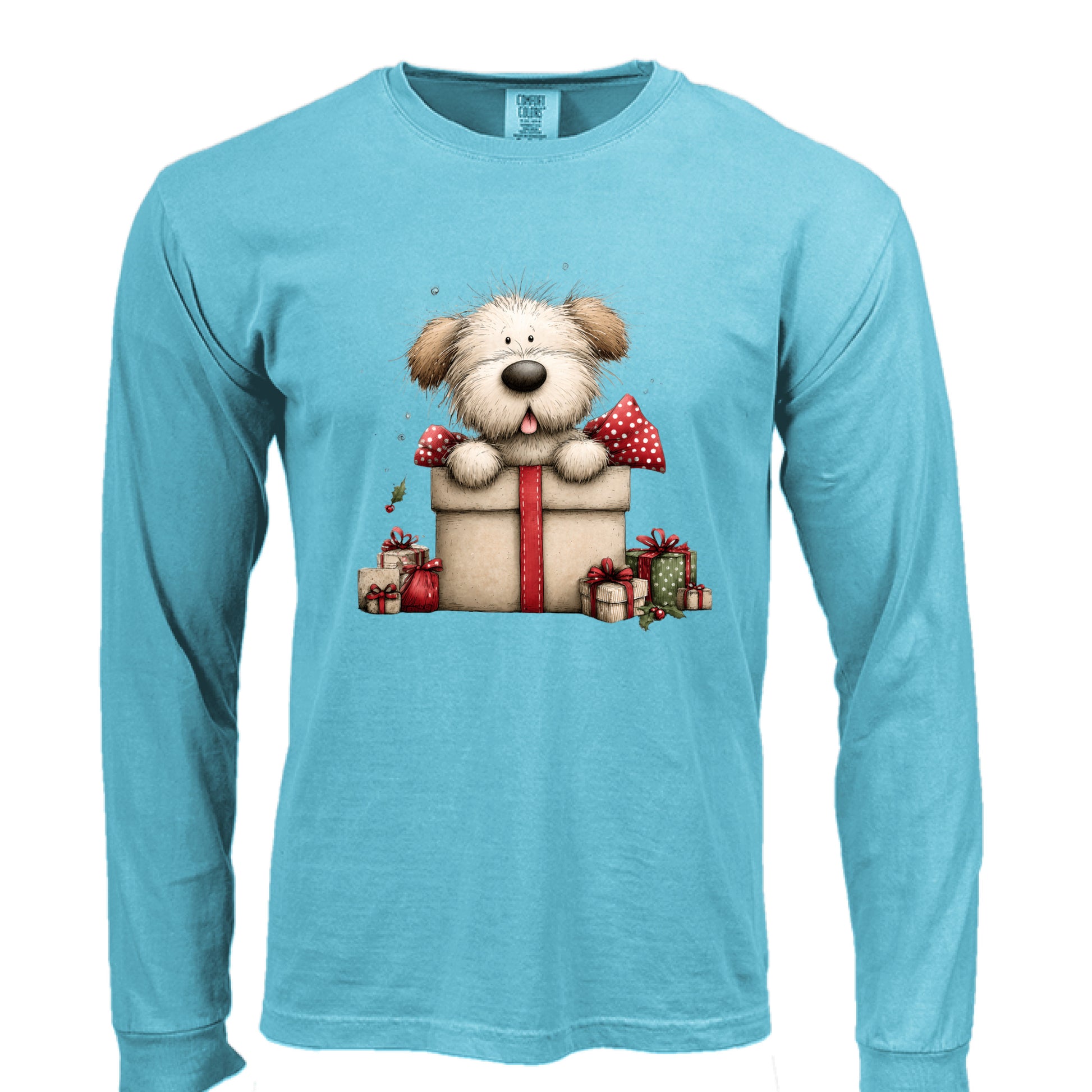 Comfort Colors Long Sleeve - Whimsy Pup Present Tee - Purrfect Pet Haven