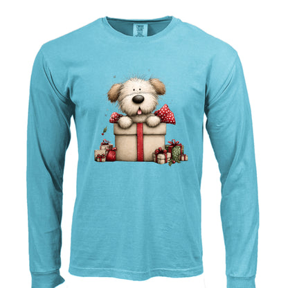 Comfort Colors Long Sleeve - Whimsy Pup Present Tee - Purrfect Pet Haven