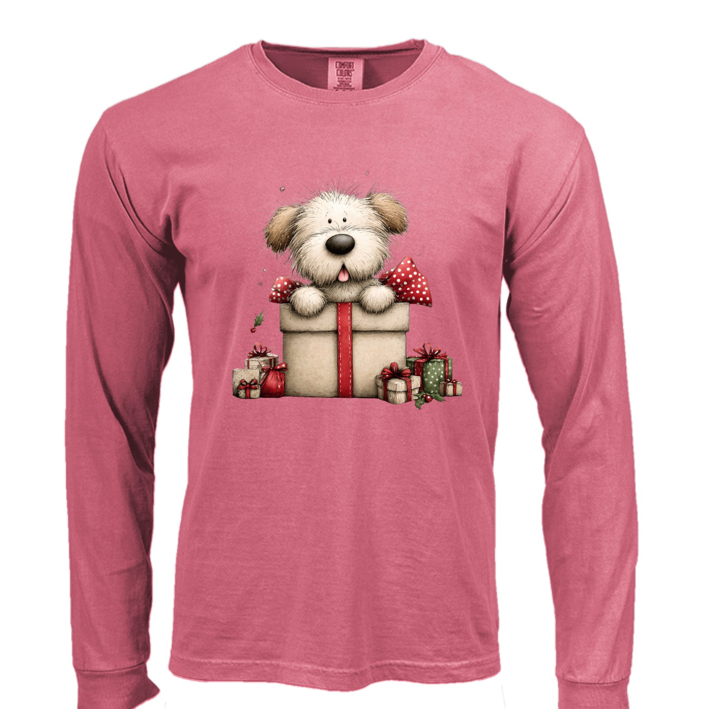 Comfort Colors Long Sleeve - Whimsy Pup Present Tee - Purrfect Pet Haven