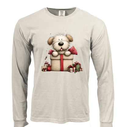 Comfort Colors Long Sleeve - Whimsy Pup Present Tee - Purrfect Pet Haven