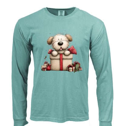 Comfort Colors Long Sleeve - Whimsy Pup Present Tee - Purrfect Pet Haven