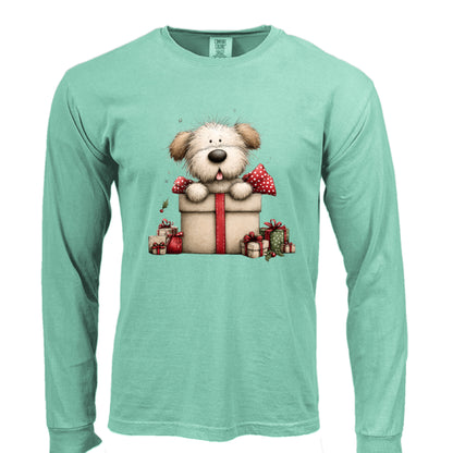 Comfort Colors Long Sleeve - Whimsy Pup Present Tee - Purrfect Pet Haven