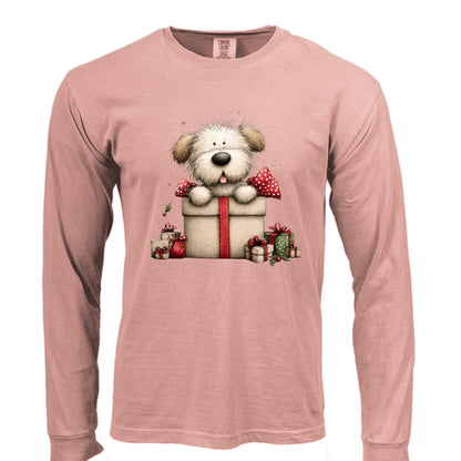 Comfort Colors Long Sleeve - Whimsy Pup Present Tee - Purrfect Pet Haven