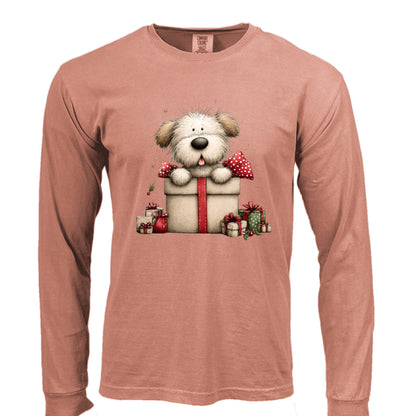 Comfort Colors Long Sleeve - Whimsy Pup Present Tee - Purrfect Pet Haven