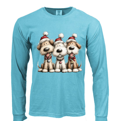 Comfort Colors Long Sleeve - Whimsy Holiday Pups Tee - Purrfect Pet Haven