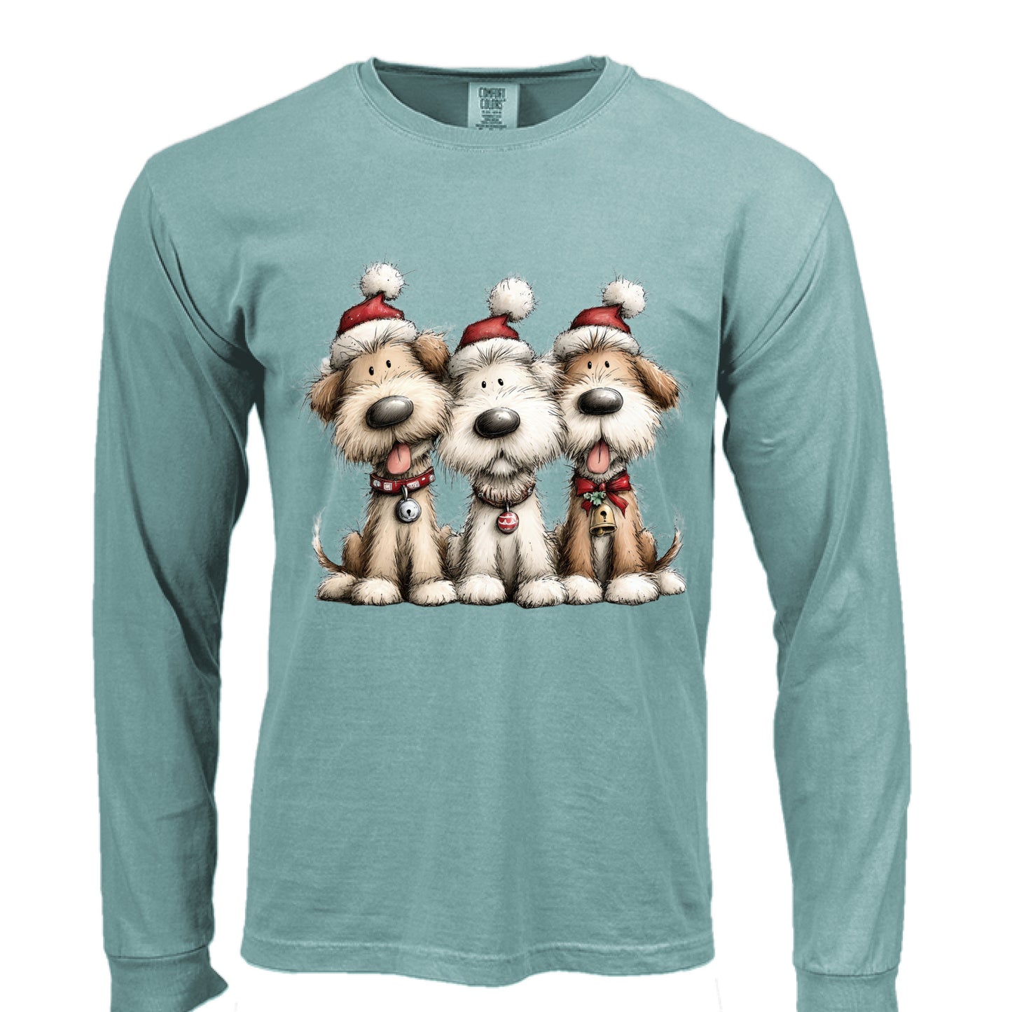 Comfort Colors Long Sleeve - Whimsy Holiday Pups Tee - Purrfect Pet Haven
