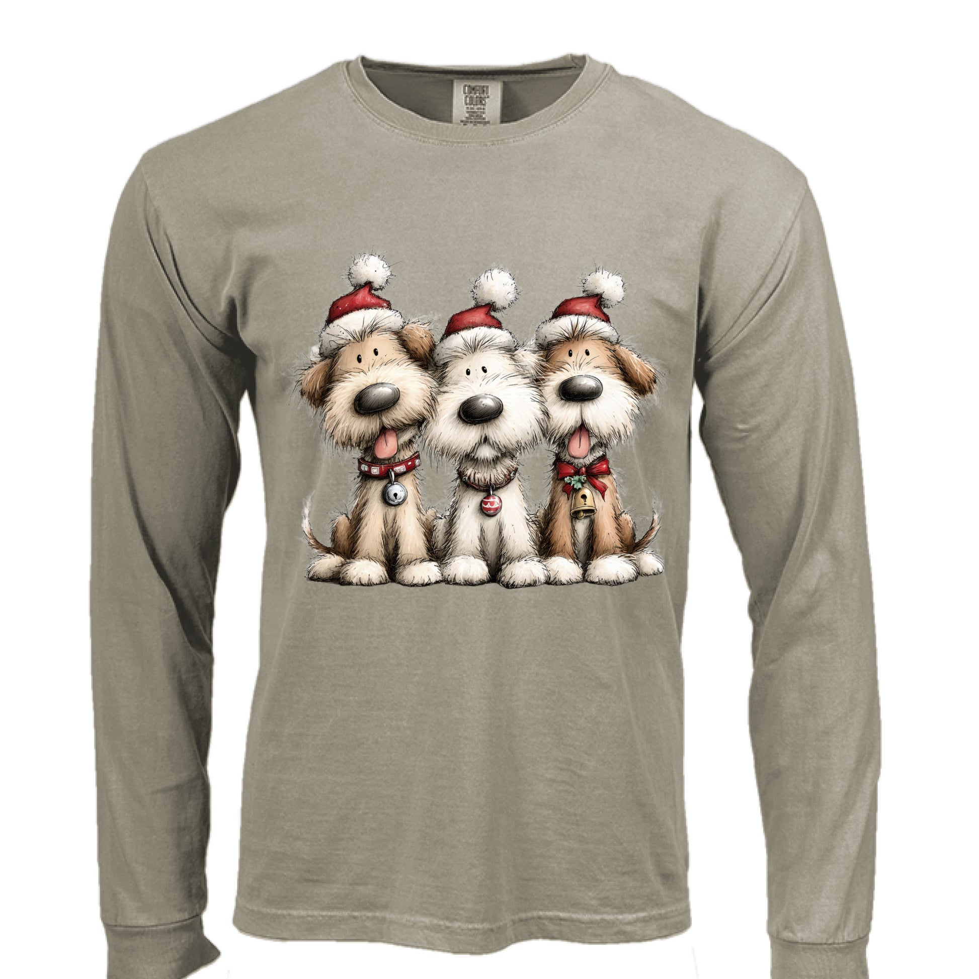 Comfort Colors Long Sleeve - Whimsy Holiday Pups Tee - Purrfect Pet Haven
