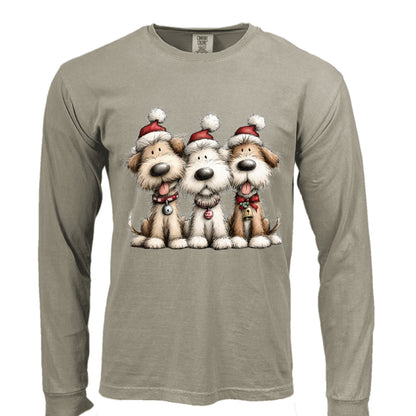 Comfort Colors Long Sleeve - Whimsy Holiday Pups Tee - Purrfect Pet Haven