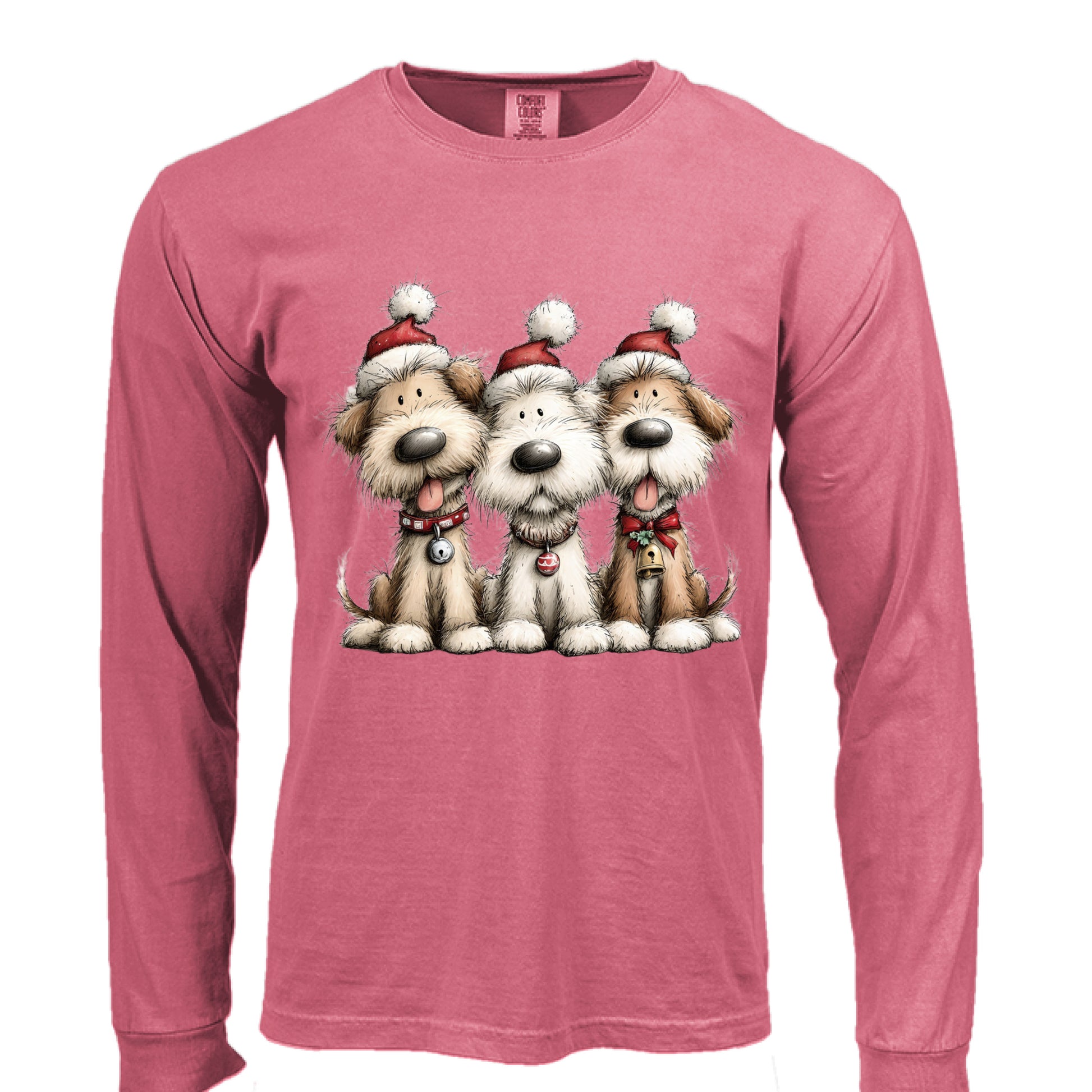 Comfort Colors Long Sleeve - Whimsy Holiday Pups Tee - Purrfect Pet Haven