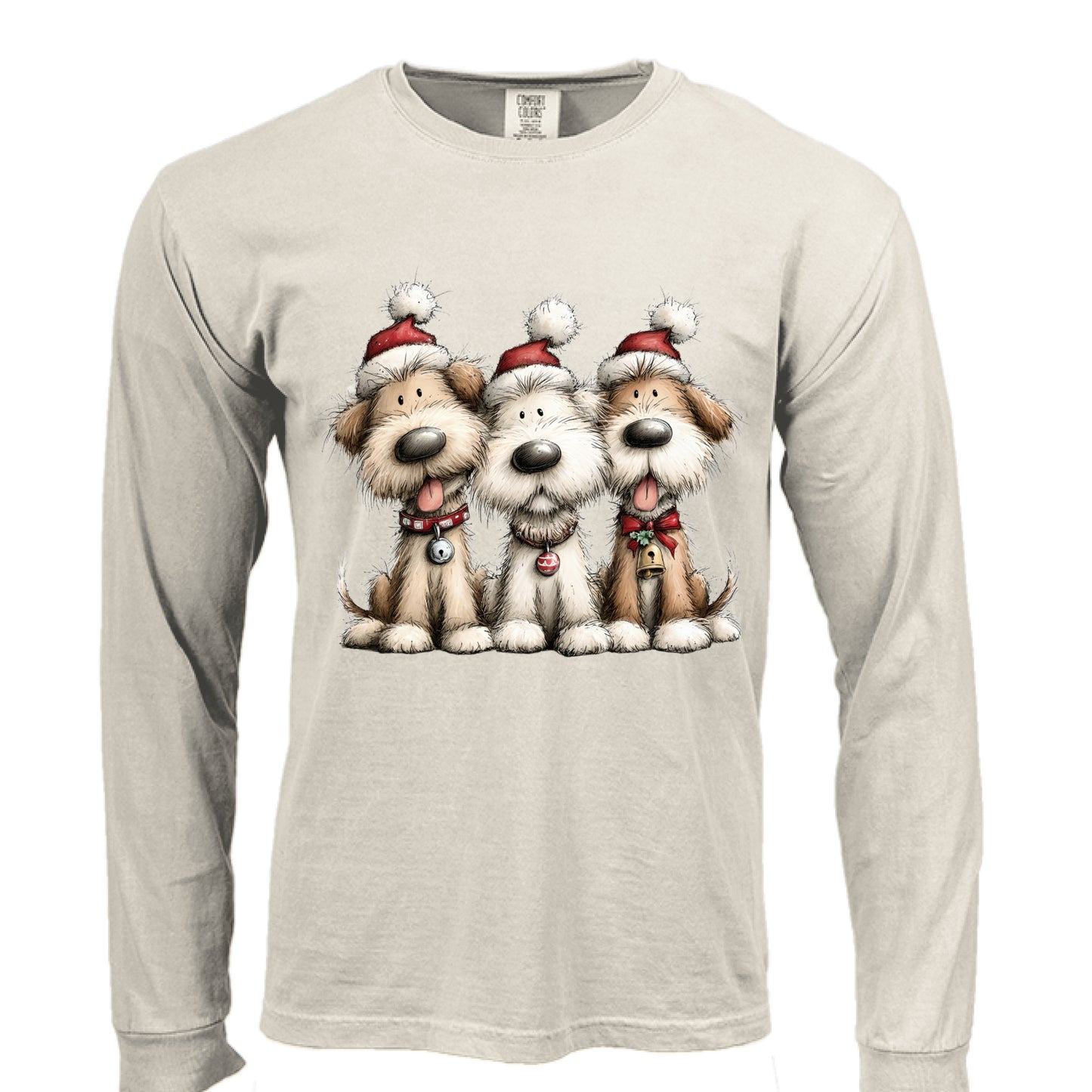Comfort Colors Long Sleeve - Whimsy Holiday Pups Tee - Purrfect Pet Haven