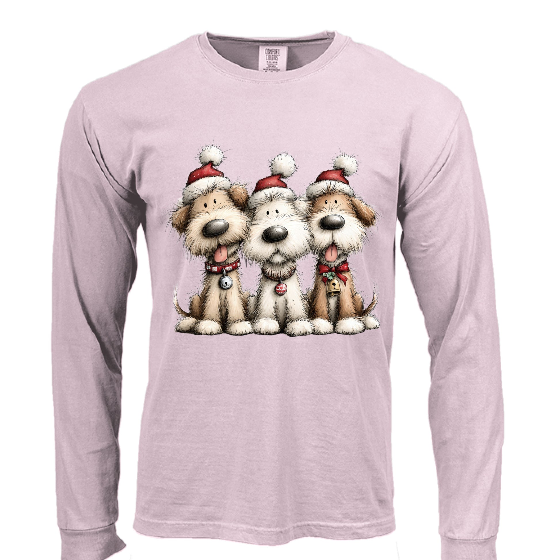 Comfort Colors Long Sleeve - Whimsy Holiday Pups Tee - Purrfect Pet Haven