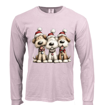 Comfort Colors Long Sleeve - Whimsy Holiday Pups Tee - Purrfect Pet Haven