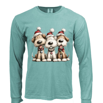 Comfort Colors Long Sleeve - Whimsy Holiday Pups Tee - Purrfect Pet Haven