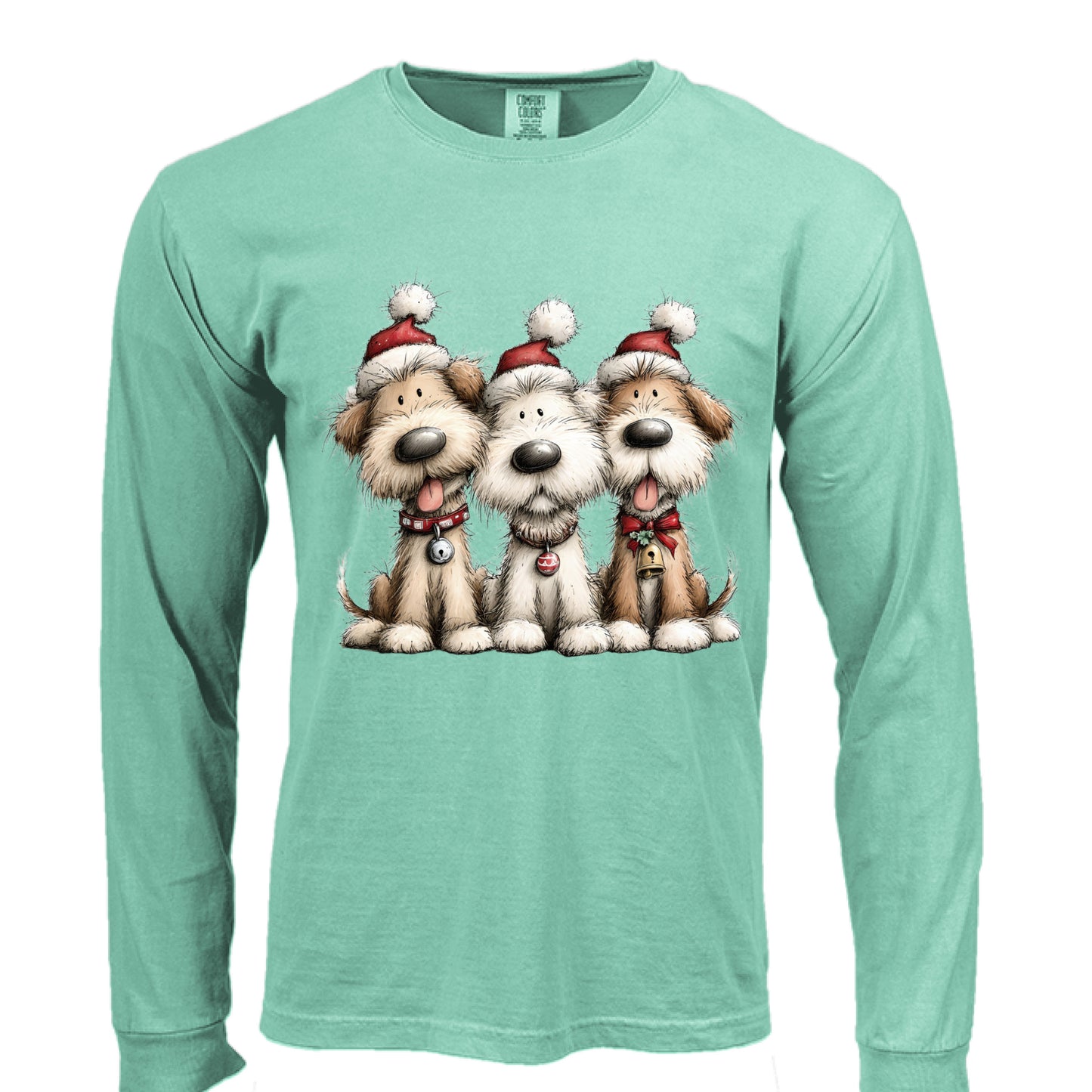 Comfort Colors Long Sleeve - Whimsy Holiday Pups Tee - Purrfect Pet Haven