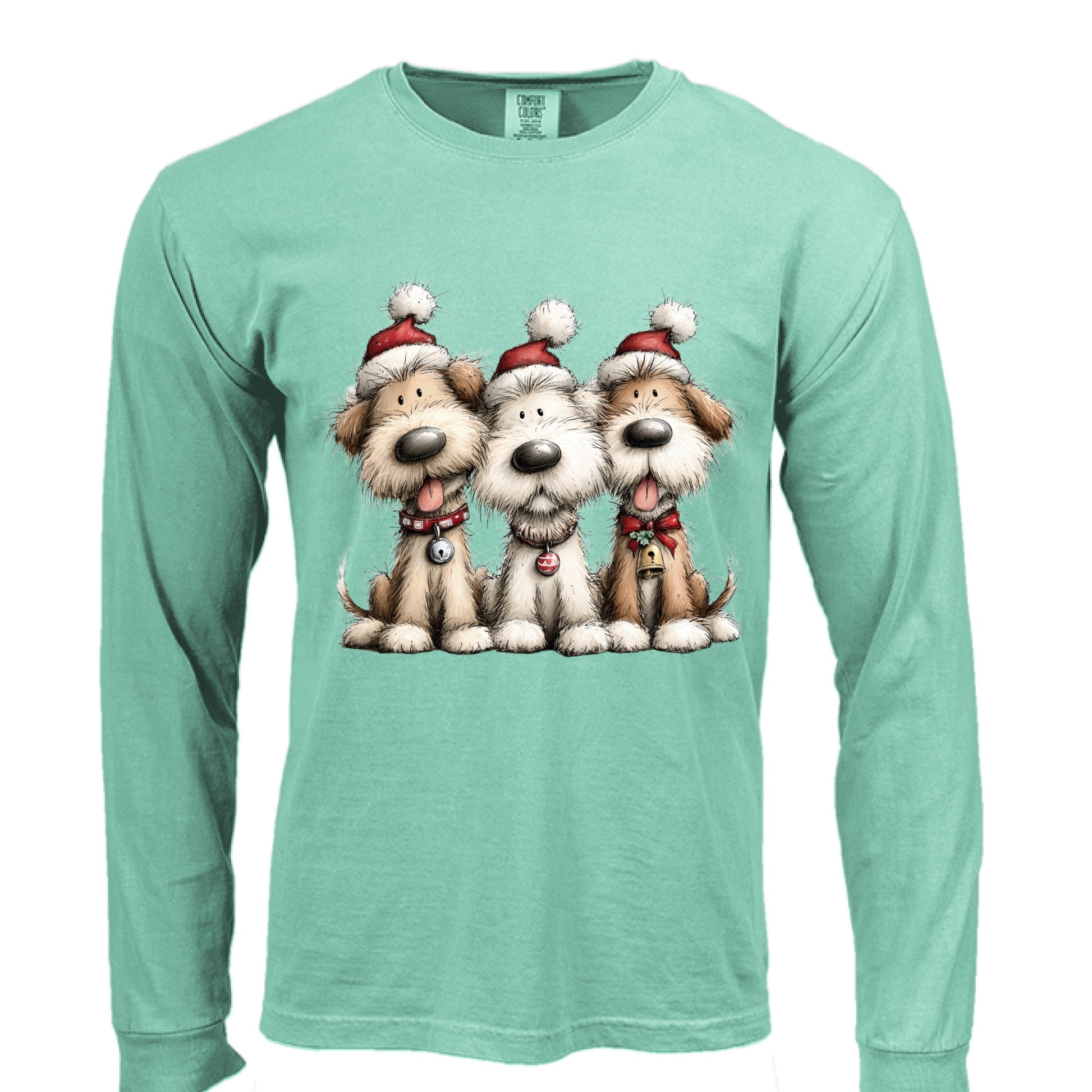 Comfort Colors Long Sleeve - Whimsy Holiday Pups Tee - Purrfect Pet Haven