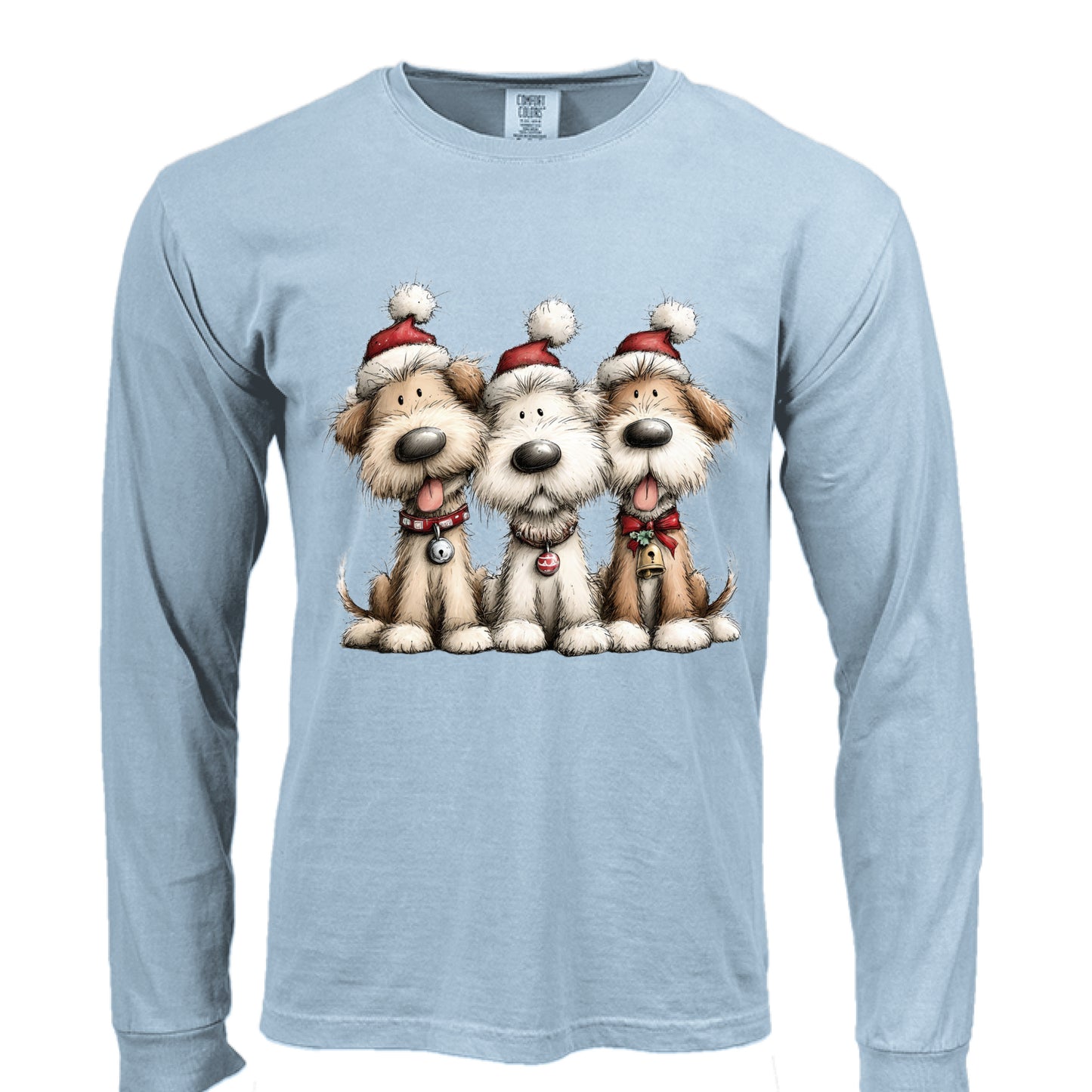 Comfort Colors Long Sleeve - Whimsy Holiday Pups Tee - Purrfect Pet Haven
