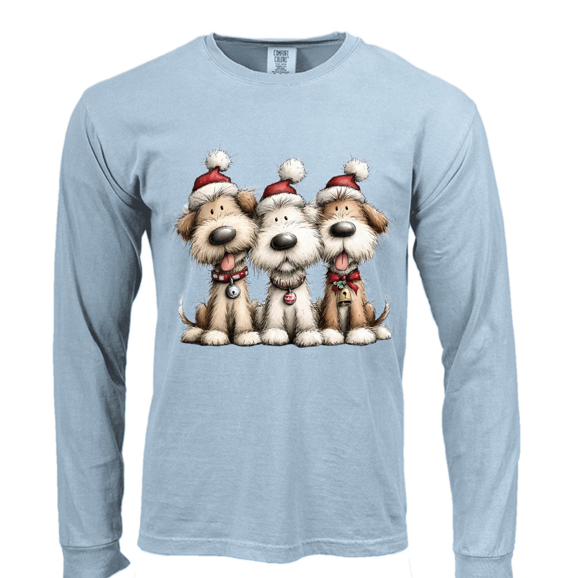 Comfort Colors Long Sleeve - Whimsy Holiday Pups Tee - Purrfect Pet Haven