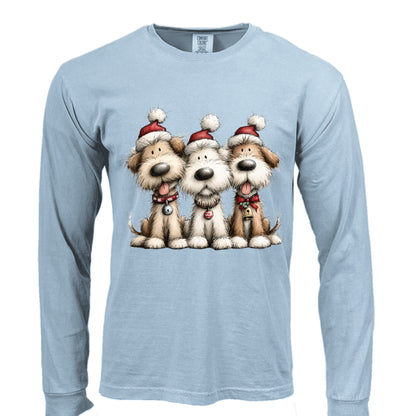 Comfort Colors Long Sleeve - Whimsy Holiday Pups Tee - Purrfect Pet Haven