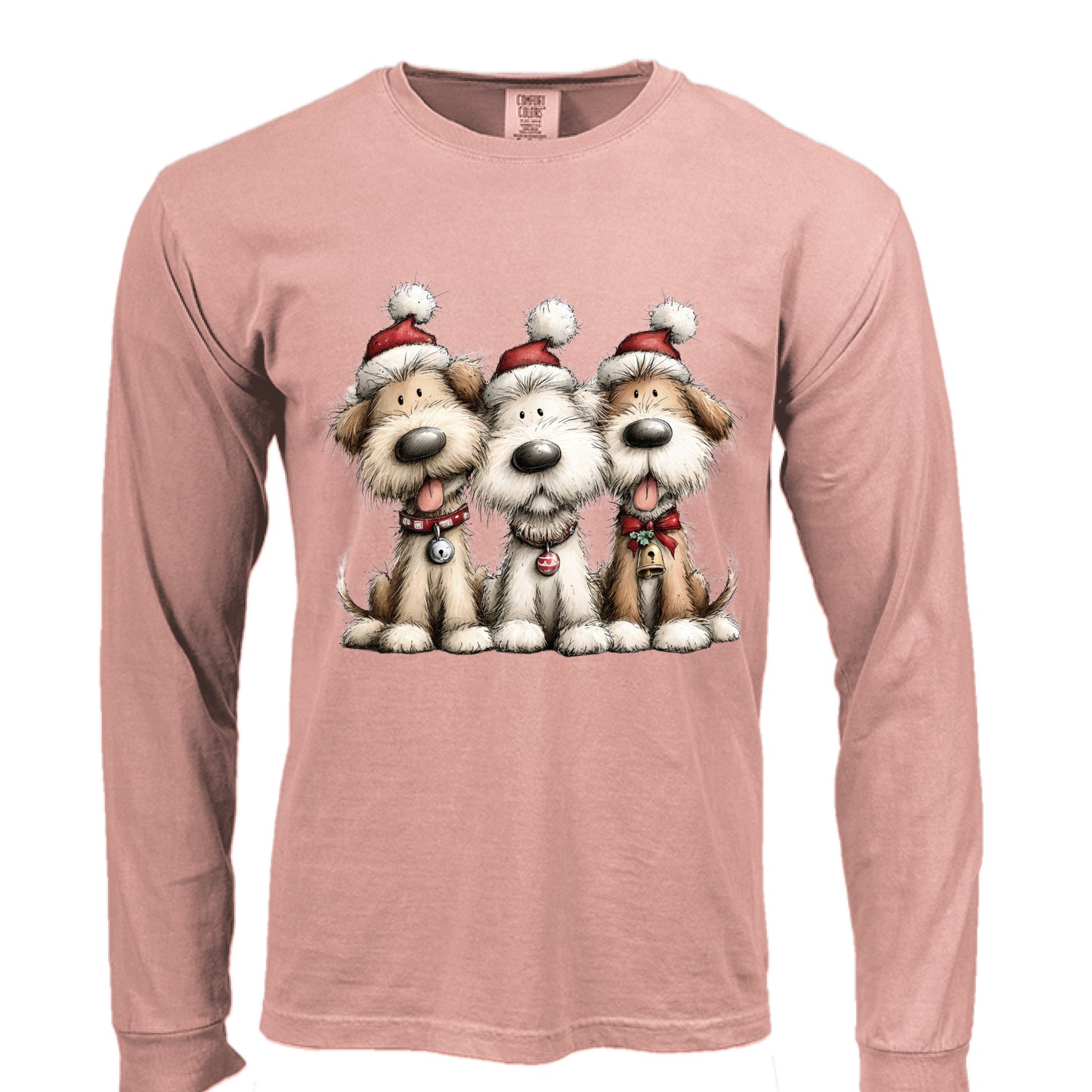 Comfort Colors Long Sleeve - Whimsy Holiday Pups Tee - Purrfect Pet Haven