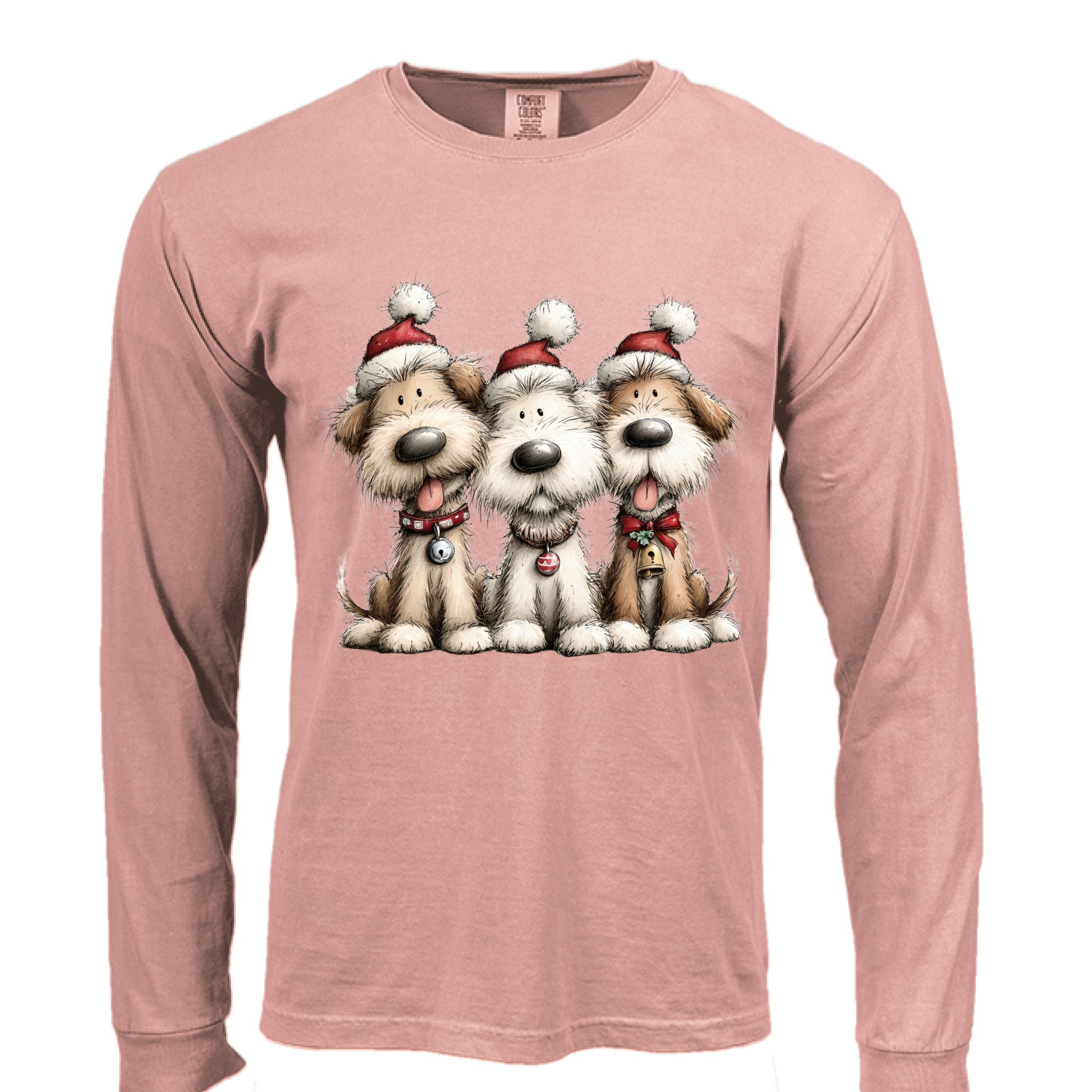 Comfort Colors Long Sleeve - Whimsy Holiday Pups Tee - Purrfect Pet Haven