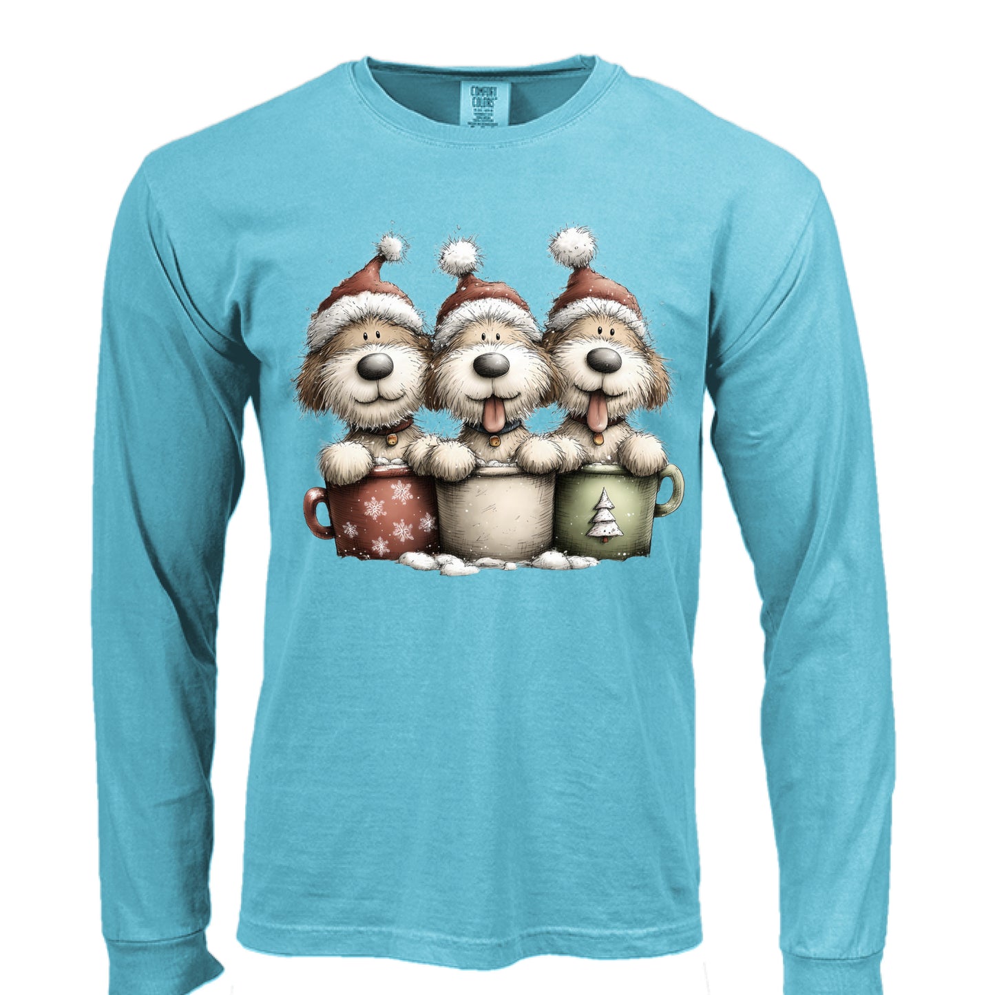 Comfort Colors Long Sleeve - Whimsy Pup Cups Tee - Purrfect Pet Haven