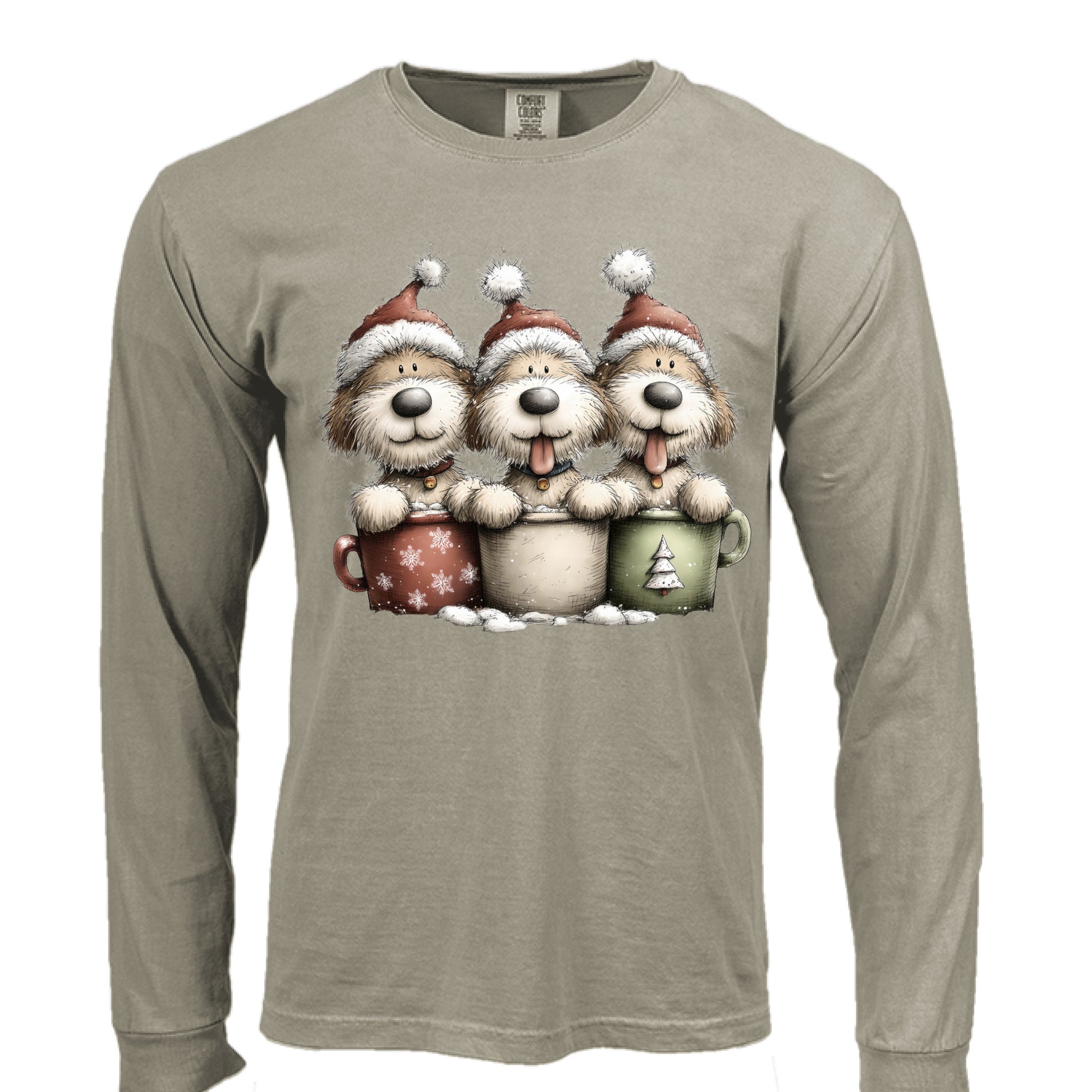 Comfort Colors Long Sleeve - Whimsy Pup Cups Tee - Purrfect Pet Haven