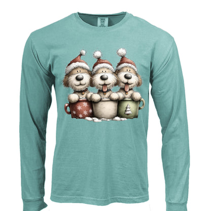 Comfort Colors Long Sleeve - Whimsy Pup Cups Tee - Purrfect Pet Haven
