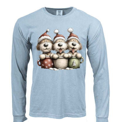 Comfort Colors Long Sleeve - Whimsy Pup Cups Tee - Purrfect Pet Haven