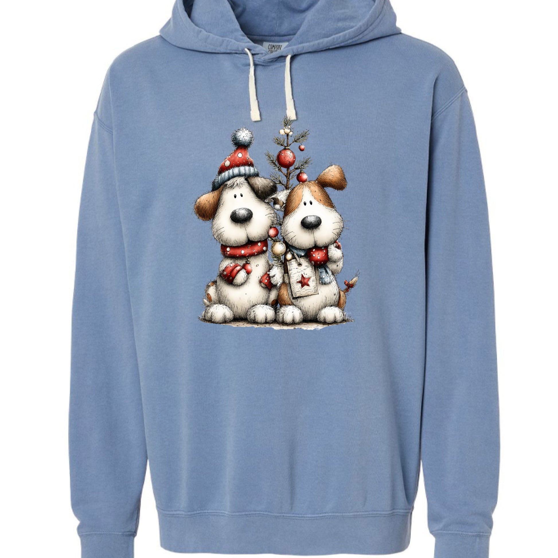 Comfort Colors Christmas Pup Couple Hoodie - Dog Lover Gift - Purrfect Pet Haven