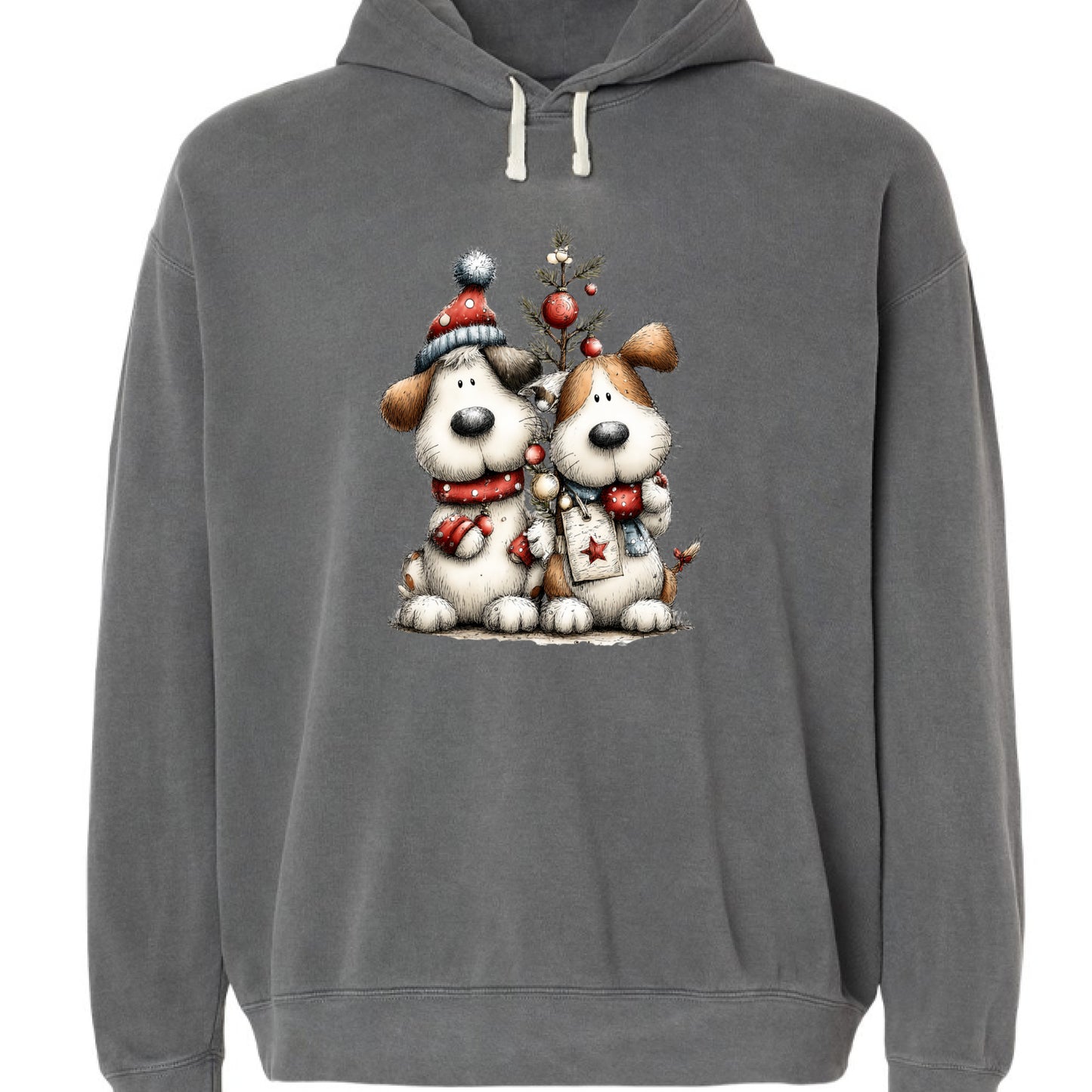 Comfort Colors Christmas Pup Couple Hoodie - Dog Lover Gift - Purrfect Pet Haven