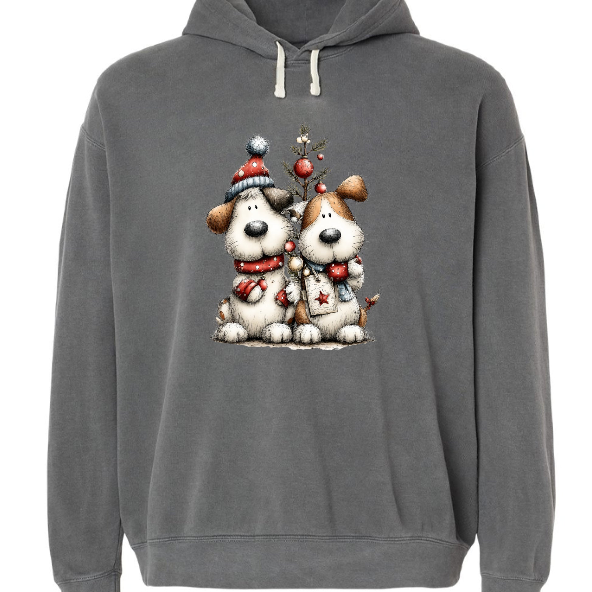 Comfort Colors Christmas Pup Couple Hoodie - Dog Lover Gift - Purrfect Pet Haven