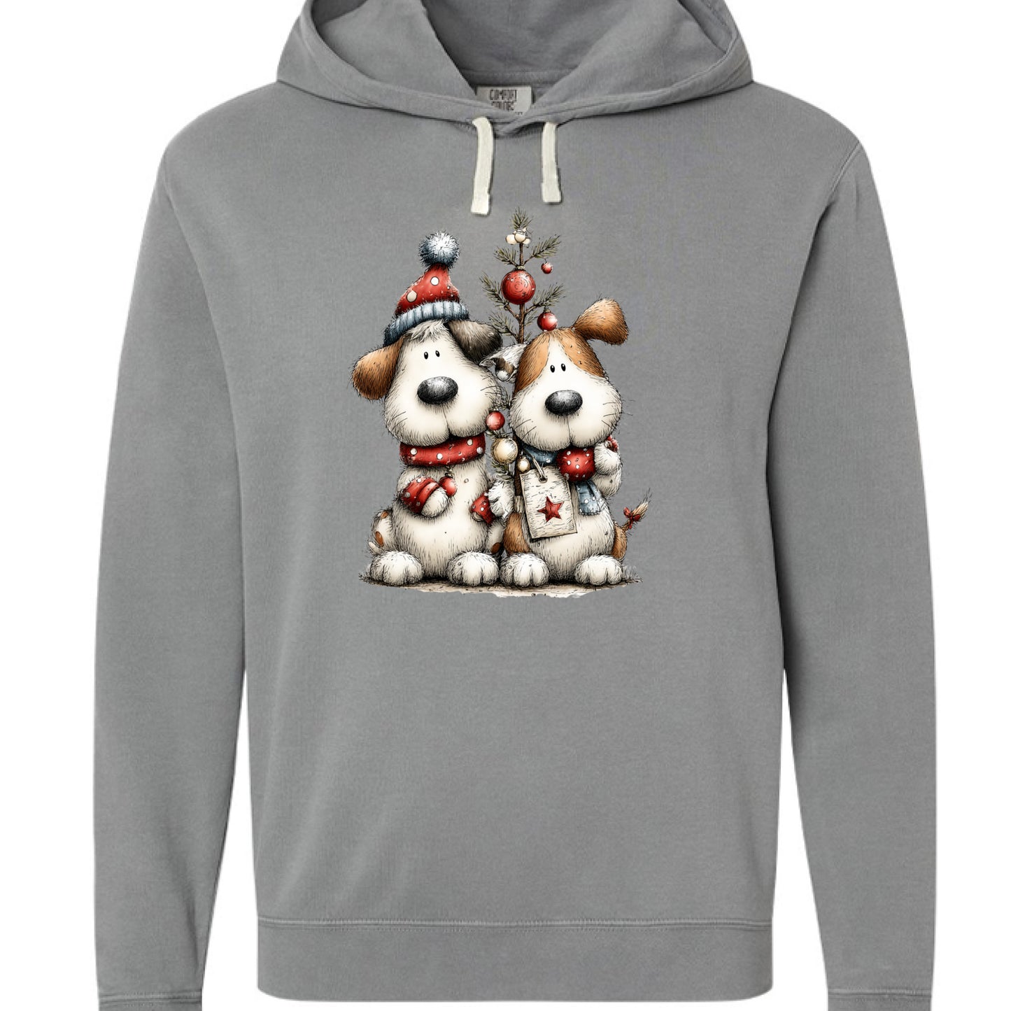 Comfort Colors Christmas Pup Couple Hoodie - Dog Lover Gift - Purrfect Pet Haven