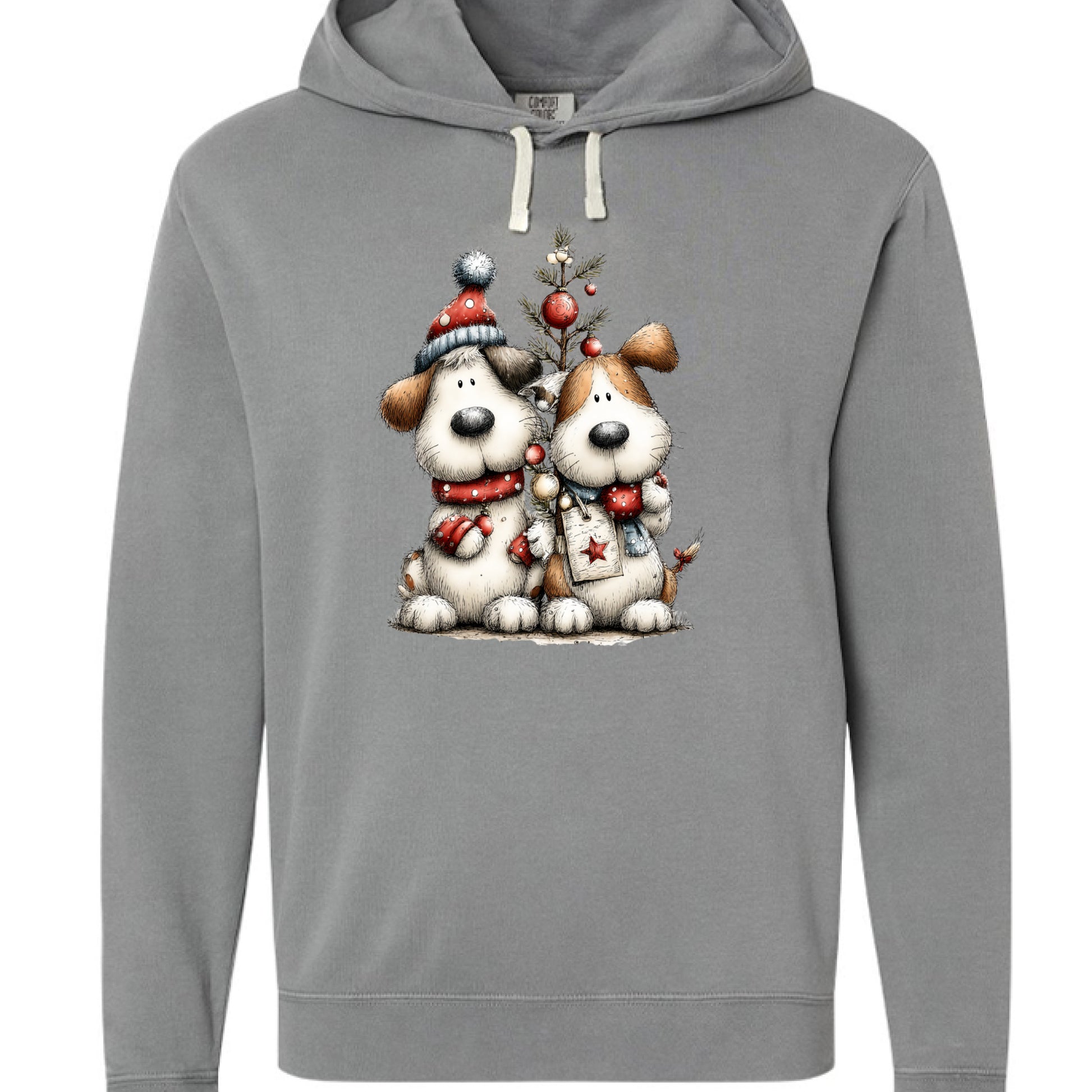 Comfort Colors Christmas Pup Couple Hoodie - Dog Lover Gift - Purrfect Pet Haven