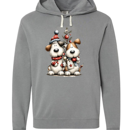 Comfort Colors Christmas Pup Couple Hoodie - Dog Lover Gift - Purrfect Pet Haven