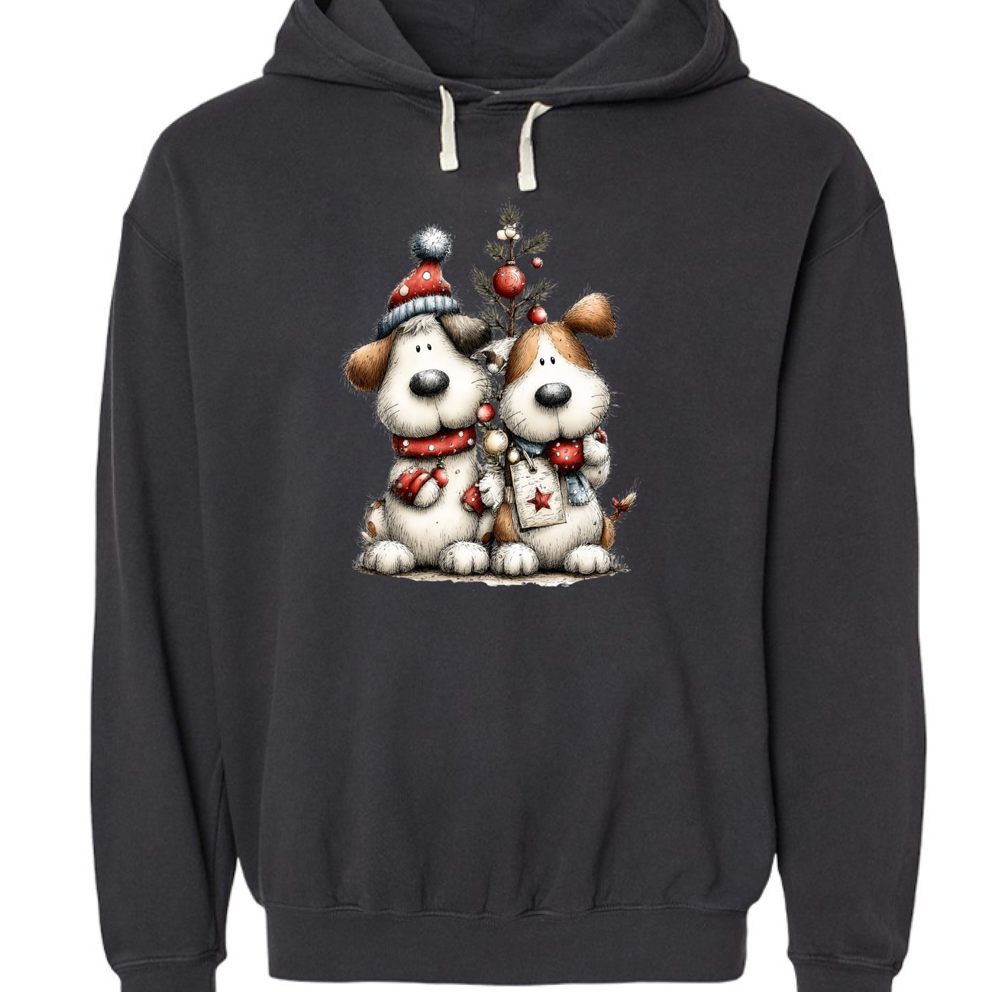 Comfort Colors Christmas Pup Couple Hoodie - Dog Lover Gift - Purrfect Pet Haven