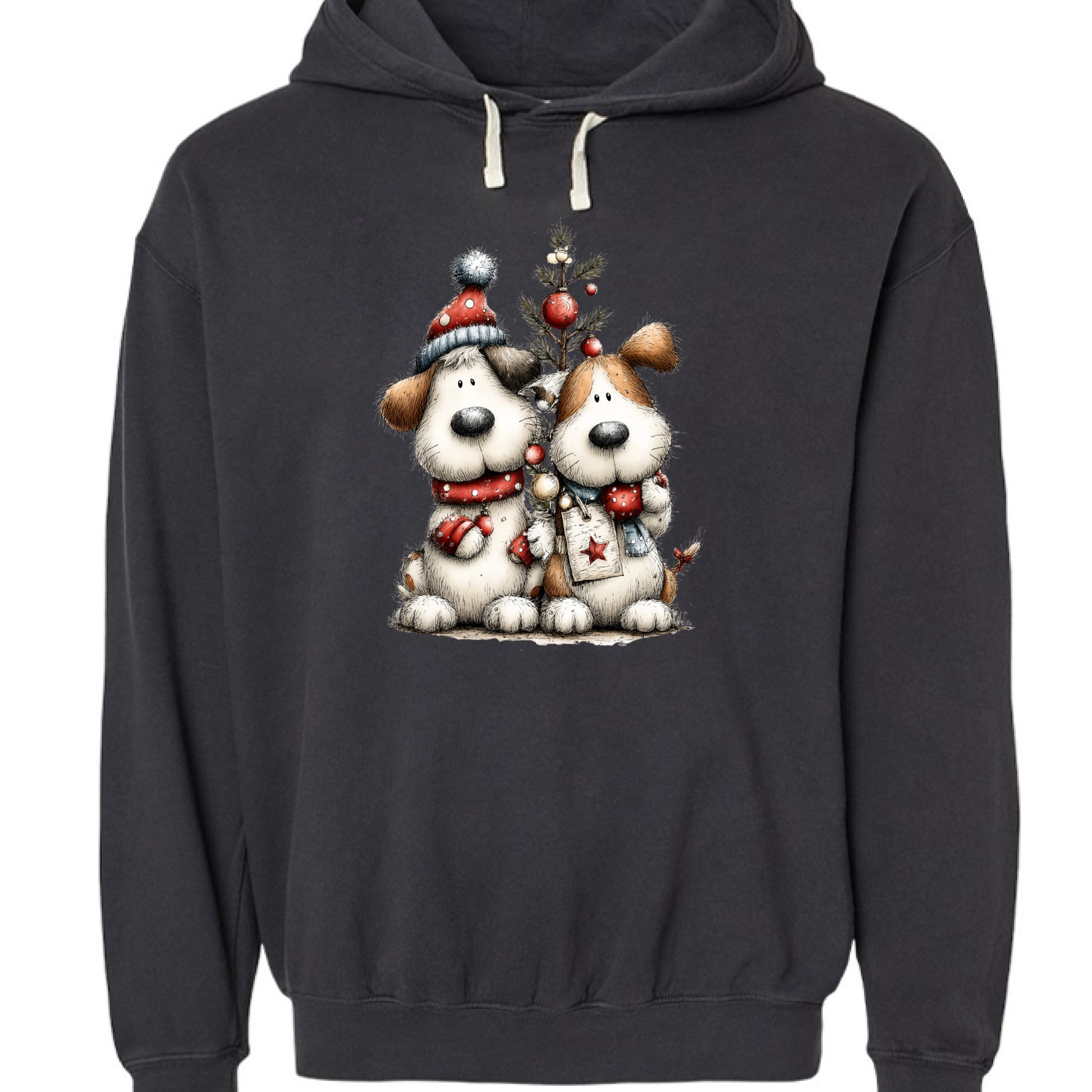 Comfort Colors Christmas Pup Couple Hoodie - Dog Lover Gift - Purrfect Pet Haven