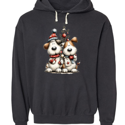 Comfort Colors Christmas Pup Couple Hoodie - Dog Lover Gift - Purrfect Pet Haven
