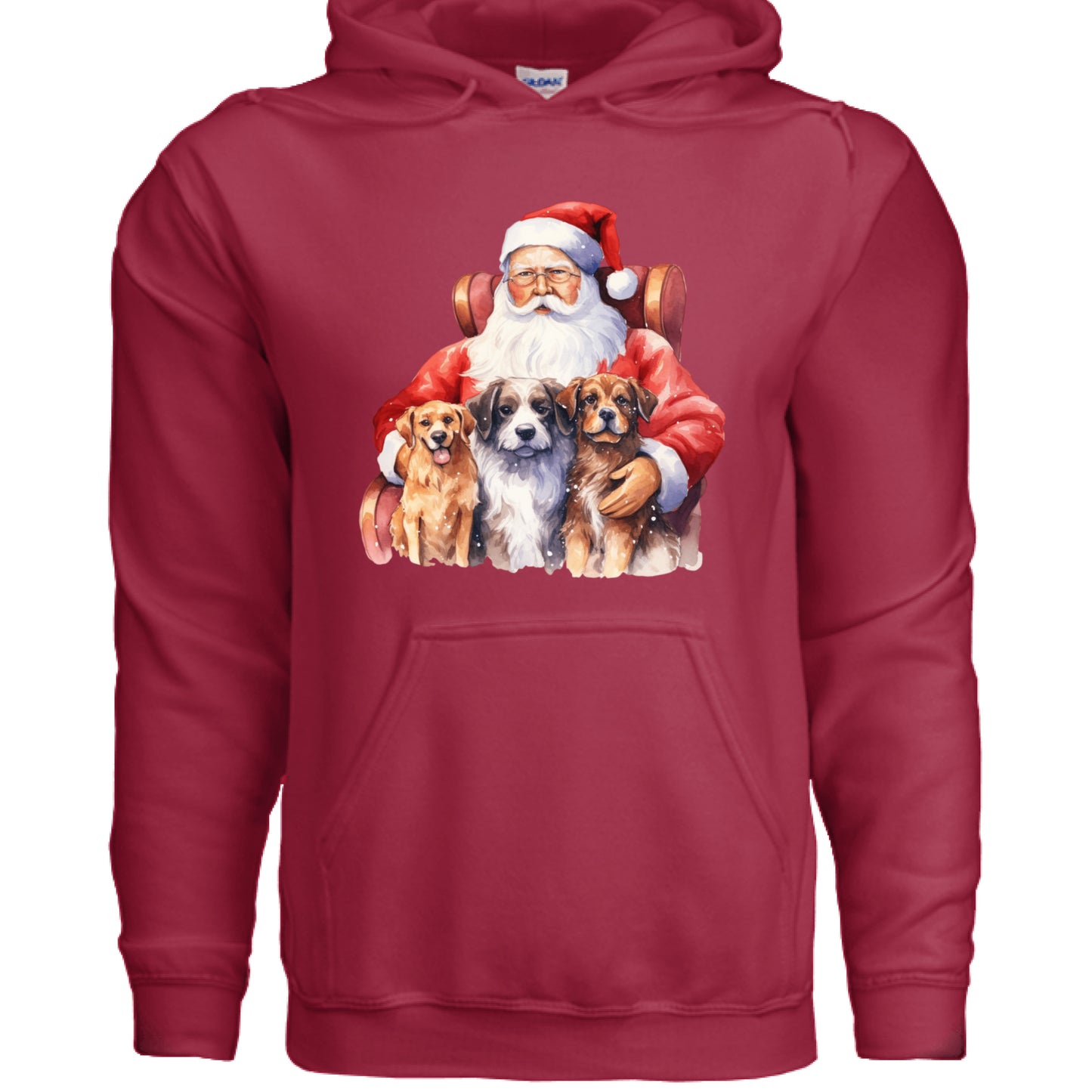 Santa Holding Pups Hoodie - Christmas Dog Lover Sweatshirt - Purrfect Pet Haven