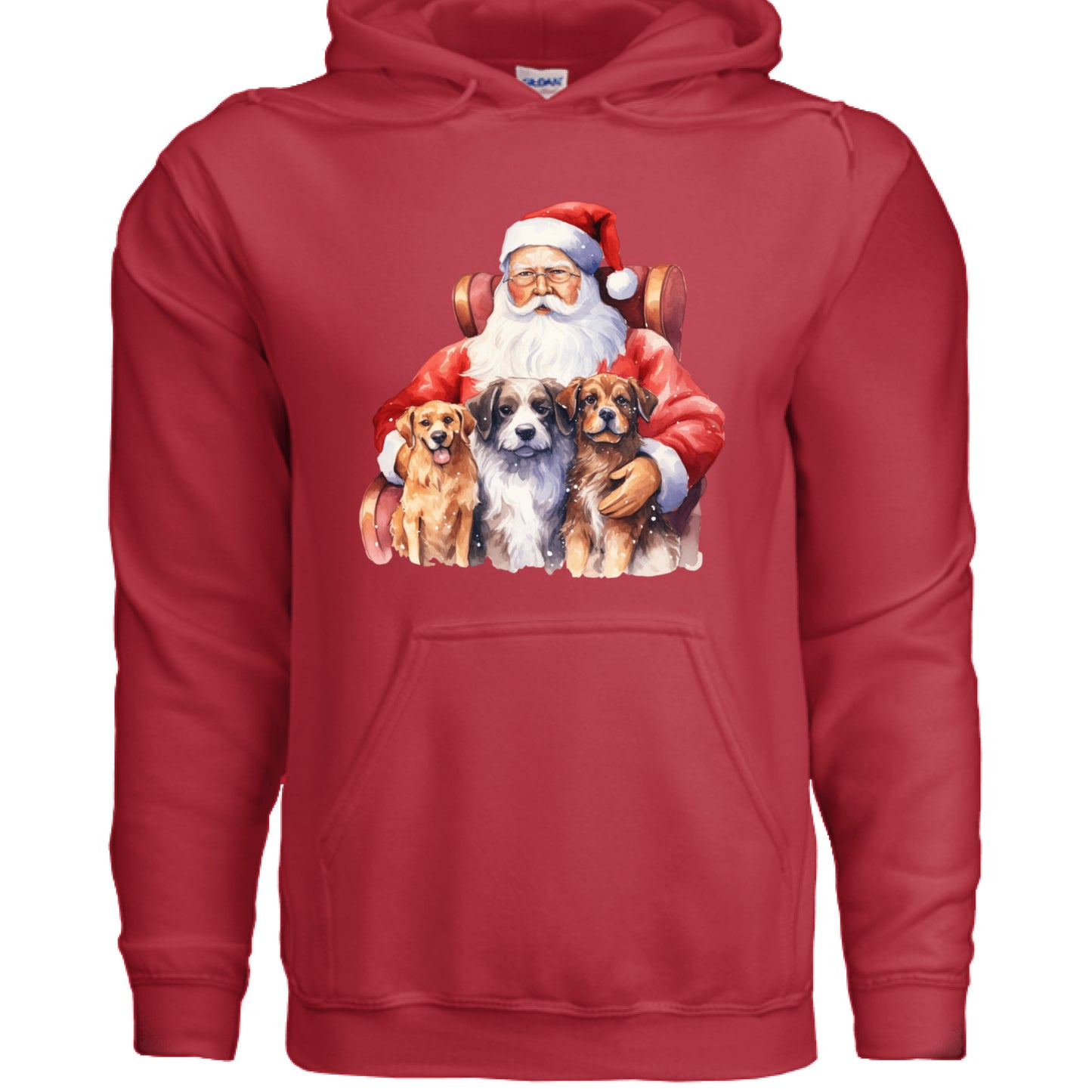 Santa Holding Pups Hoodie - Christmas Dog Lover Sweatshirt - Purrfect Pet Haven