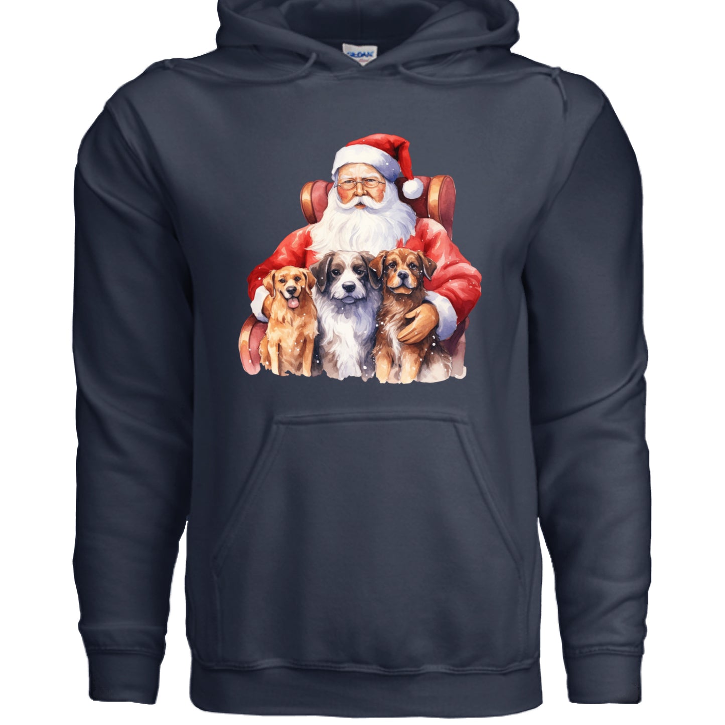 Santa Holding Pups Hoodie - Christmas Dog Lover Sweatshirt - Purrfect Pet Haven