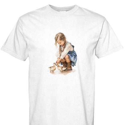 Comfort Colors T-Shirt - Little Girl Feeding Ducks