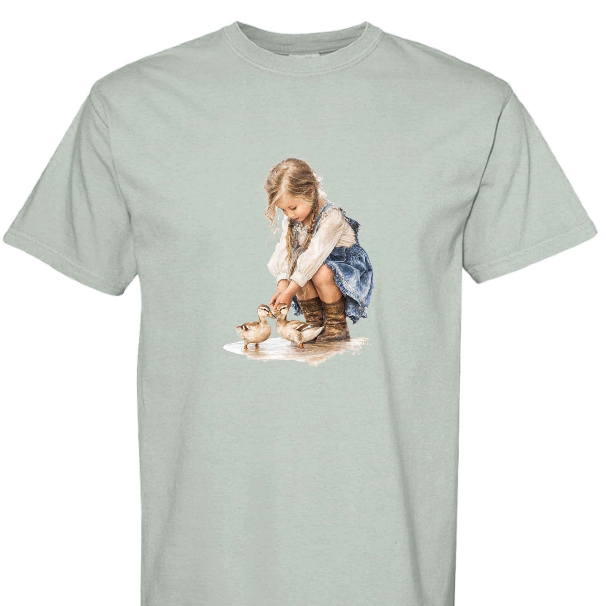 Comfort Colors T-Shirt - Little Girl Feeding Ducks