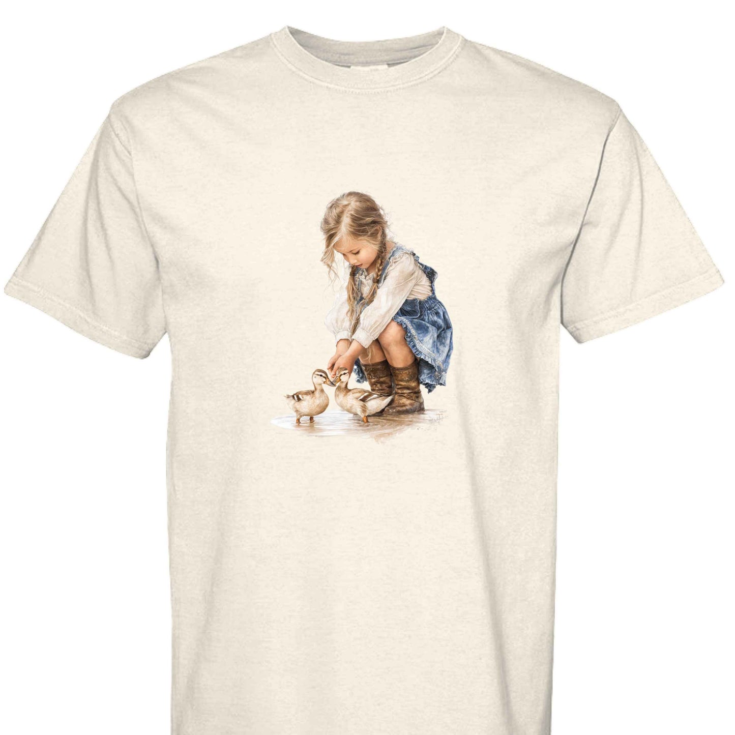 Comfort Colors T-Shirt - Little Girl Feeding Ducks