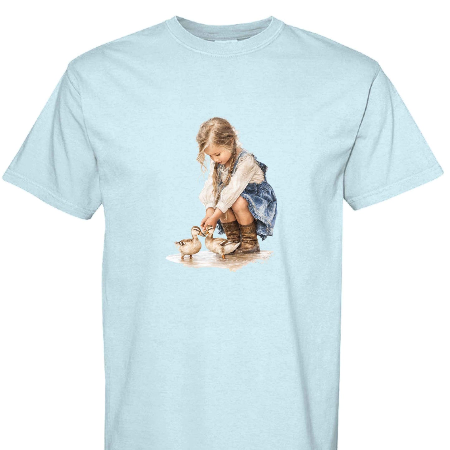 Comfort Colors T-Shirt - Little Girl Feeding Ducks